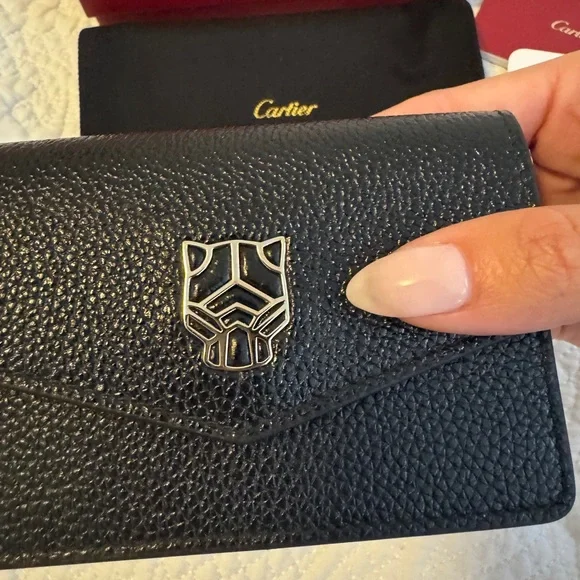 MINI WALLET, PANTHÈRE DE CARTIER black/gold